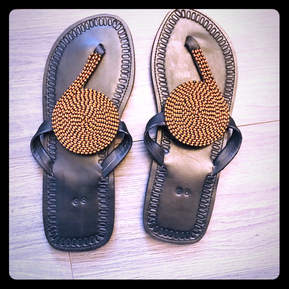 Ladies African Maasai Sandals.
